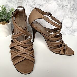 COLE Haan Nike Air Shayna tan leather high heels